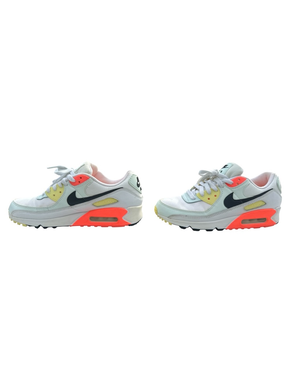 Nike Women Air Max 90 Summit White Bright Mango Sneakers Sz 9 Streetwear Casual - Picture 4 of 9